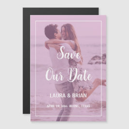Convite Filtro Rosa Foto Moderna Casamento Salvar a Data