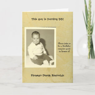 Convite Fireman Surprise Birthday Party Invitation
