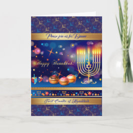 Convite First Candle of Hanukkah Festival of lights Party