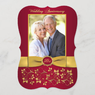 CONVITE FITA IMPRESSA 50º Aniversário - Vermelho