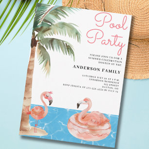 Convite Flamingo para Partido piscina