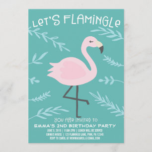Convite Flamingo Pastel de Vamos Flamingo