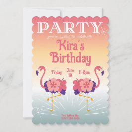 Convite Flamingo Sunset, Convites Personalizados