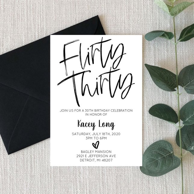 Convite Flirty trigty aniversário de 30 anos (Criador carregado)