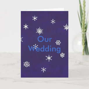 Convite Flocos de neve em azul, nosso casamento, cartas de
