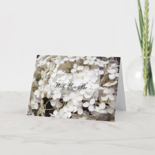 Convite Flor Branco Hydrangea Você Será Minha Porta-Pontas