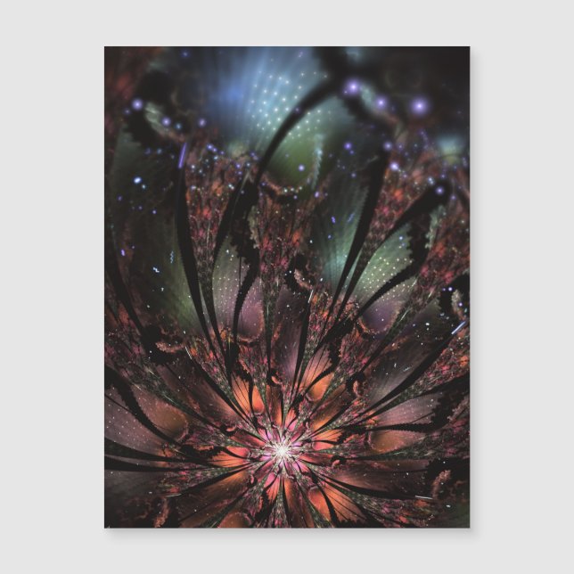 Convite Flor de fantasia fractal macia e tenra (Frente)
