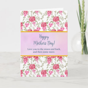 Convite Florais em Aquarela Elegantes para um Feliz Dia da