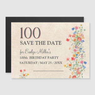 Convite Floral 100º Aniversário – Flores Silvestres Elegan