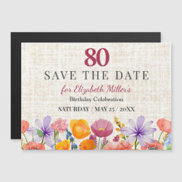 Convite Floral 80th Birthday Save the Date - Garden Party