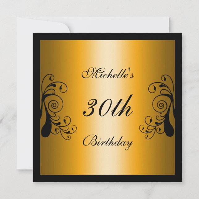 Convite Floral Amarelo e Preto (Frente)