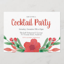 Convite Floral ao Partido dos Cocktail de Natal