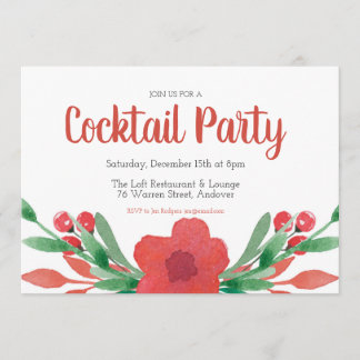 Convite Floral ao Partido dos Cocktail de Natal