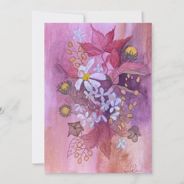 convite floral aquarela (Frente)