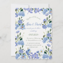 Convite Floral Azul.