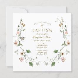 Convite Floral Baptism