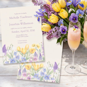 Convite Floral Boho Country para Casamento de Prim