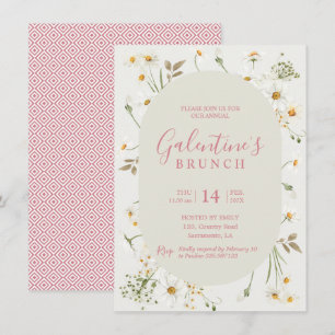 Convite Floral Boho Daisy do Dia de Galentine