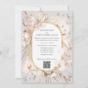 Convite floral botânico com RSVP on-line
