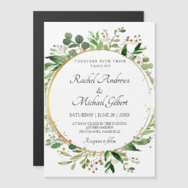 Convite Floral Circle Green Gold