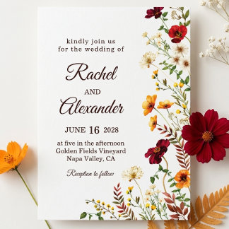 Convite floral | Convite de casamento elegante