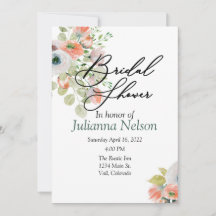 Convite floral cor-de-água rosa e azul