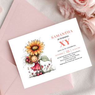 Convite Floral Corado para o 3º Aniversário da Gar
