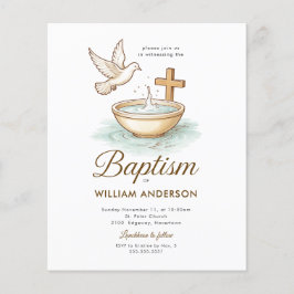 Convite Floral Cruz Floral de Orçamento Azul