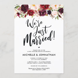 Convite floral da refeição matinal do casamento do