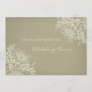 Convite floral da renovação do voto de casamento