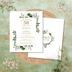 Convite Floral de Aniversário de Casamento de 50 A