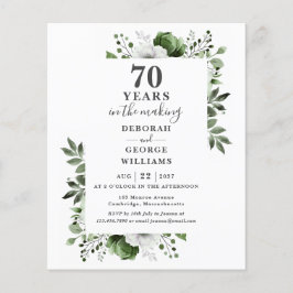 Convite Floral de Aniversário de Casamento de 70 A