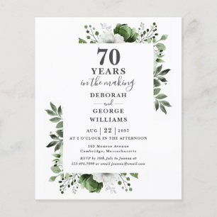 Convite Floral de Aniversário de Casamento de 70 A