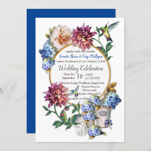 Convite Floral De Aquarela Da Era Vitoriana