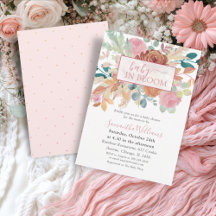 Convite Floral de Aquarela Terracota e Rosa Baby I