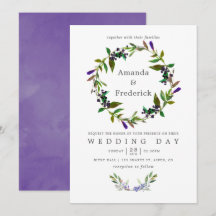 Convite Floral de Aquarela Ultra Violeta