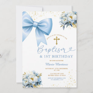 Convite Floral de Batizado e Aniversário Menina Co