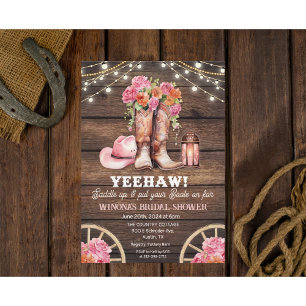 CONVITE FLORAL DE BOTAS DE VAQUEIRA PARA QUALQUER 