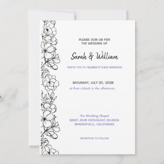 Convite Floral de Casamento