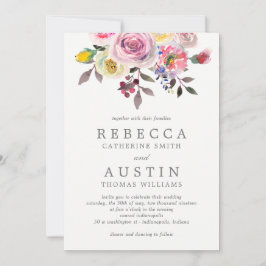 Convite Floral De Casamento Bonito