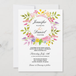 Convite Floral de Casamento Convite Formal Elegant