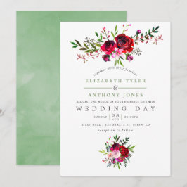 Convite Floral de Casamento de Outono