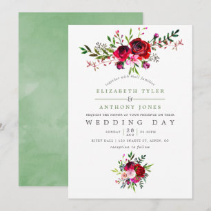 Convite Floral de Casamento de Outono