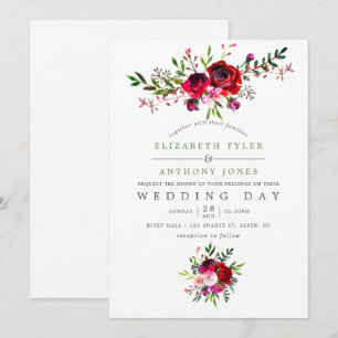 Convite Floral de Casamento de Outono