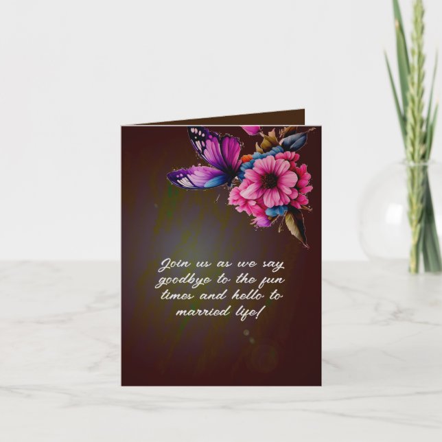 convite floral de casamento floral darkpinkyellow (Frente)