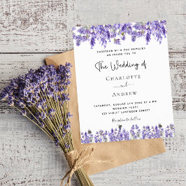 Convite floral de casamento lilás violeta orçament