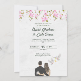 Convite Floral de Casamento Noiva/Noivo