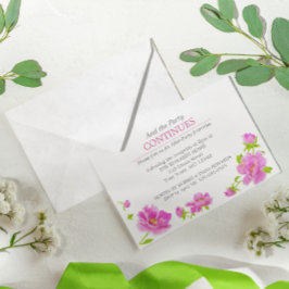 Convite Floral de Depois da Festa com Peônias Rosa