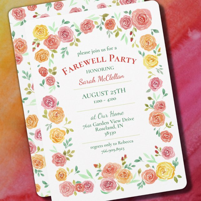 Convite Floral de Farewell Party (Criador carregado)