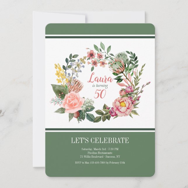 Convite Floral de Grinalda Vitoriana (Frente)